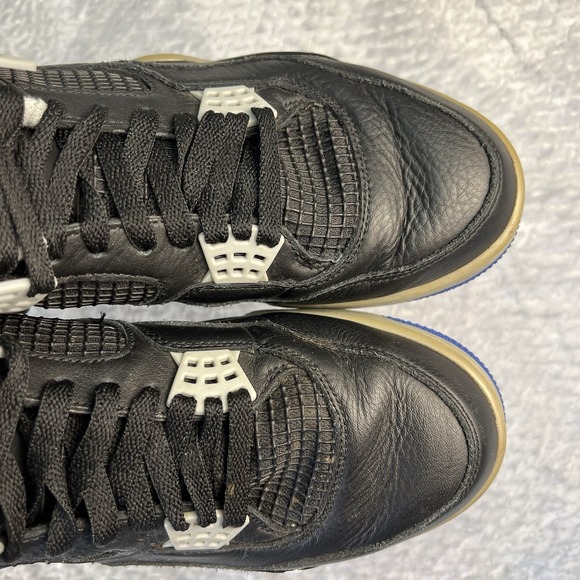 Men's Nike Air Jordan Retro 4 'Motorsport Alternate' 308497-006 Black Blue Sz 10 - Picture 8 of 12